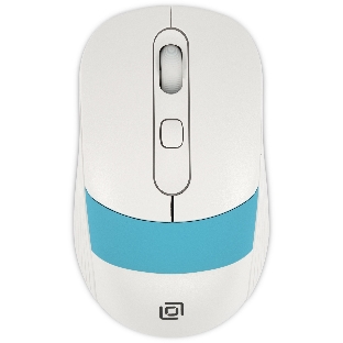 Мышь беспроводная Oklick 310MW белый/синий, 3200 dpi, радиоканал, USB, кнопки - 4