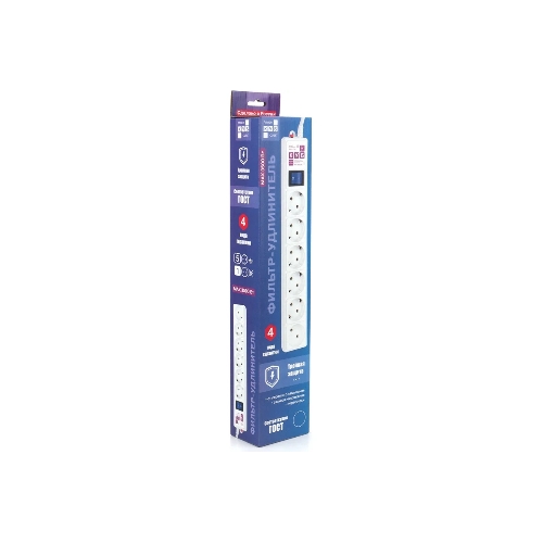 Сетевой фильтр PowerCube, PC 5 м 6 р, белый, 16А, SPG6-A2