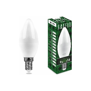 Лампа светодиодная SAFFIT SBC3709 (55079) 9Вт Е14 белый матовая свеча