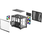 Корпус Ocypus Gamma C54 BK ARGB, Mini-Tower, чёрный, 3 x 120 мм