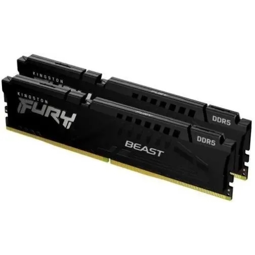 Оперативная память Kingston Fury Beast, DDR5, 16GB (2x8GB), 5600MHz, CL36, DIMM, с радиаторами, черный