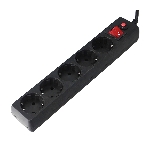 Сетевой фильтр Гарнизон EHLB-1, 5 р, 10А 1.8 м черный