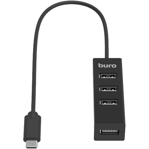 USB-концентратор Buro BPH-C-1906, USB-C, USB 2.0 4 порта, USB