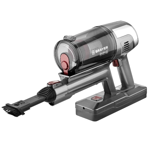 Пылесос вертикальный BRAYER BR4265 серый, питание от аккумулятора, 320 Вт, уборка сухая, пылесборник 0.5 л