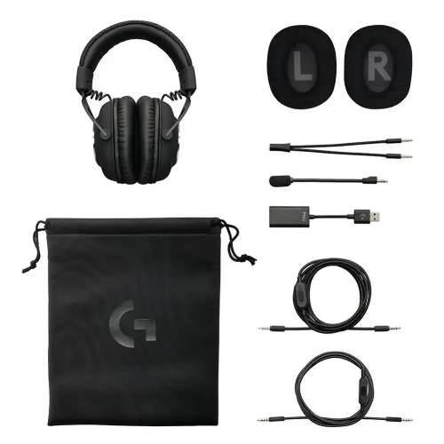 Наушники с микрофоном Logitech G Pro X черный 2м мониторные оголовье (981-000819)