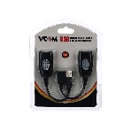 Кабель AM/AF удлинитель USB по витой паре VCOM (AM/RJ45-RJ45/AF) до 45m CU824