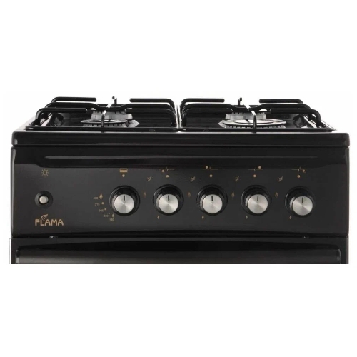 Плита газовая Flama N FG 24237 B коричневый, конфорок 4 газовых, духовка 50 л, 50 см x 85 см x 60 см