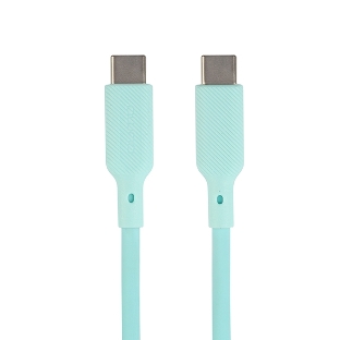 Кабель Type-C to Type-C, silica gel, 1м, 3A, 60W, PD (blue)