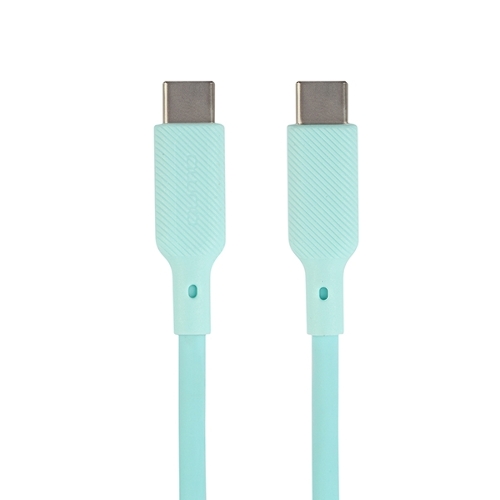 Кабель Type-C to Type-C, silica gel, 1м, 3A, 60W, PD (blue)