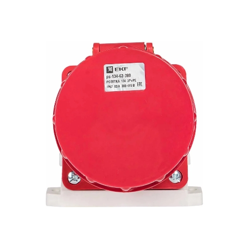 Розетка стационарная наружная EKF 134 ps-134-63-380 63А 380 В 3P+РЕ IP67