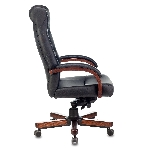 Кресло Бюрократ T-9928WALNUT черный, кожа