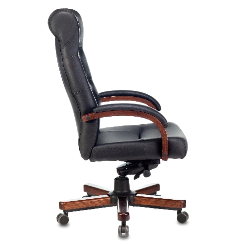 Кресло Бюрократ T-9928WALNUT черный, кожа