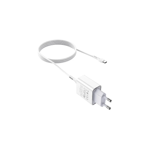 Блок питания (сетевой адаптер) HOCO C81A Asombroso single 1xUSB с кабелем Type-C, 2.1A, 10W, белый