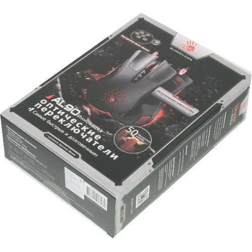 Мышь проводная A4Tech Bloody AL90 Blazing черный, 12000 dpi, USB, кнопки - 8