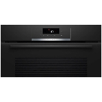 Встраиваемый духовой шкаф с добавлением пара Bosch HQG572EB3 Serie 4, Auto Pilot 15, объем 71 л , 9 режимов нагрева, 3D Hotair, Soft move door,телескопические направляющие 1уровень,гидролиз и пиролиз, сенсорное управление, черный+профиль из нержавеющей стали