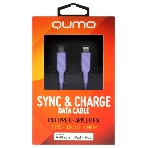 Кабель QUMO, MFI С94, Type-C на MFI Apple 8 pin, силиконовый, 1м, 2,22A, 9V, 20W, PD (фиолетовый)