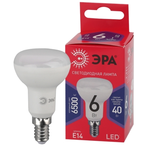 Лампа светодиодная ЭРА RED LINE LED R50-6W-865-E14 R Е14/Е14 6Вт рефлектор холодный дневной свет