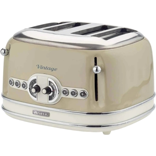 Тостер Ariete Vintage 156 бежевый, 1600 Вт, 4 слота