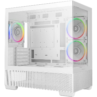 Компьютерный корпус Deepcool CG380 3F WH без БП, боковое окно (панорама), 3x120мм ARGB PWM вентилятора, белый, mATX