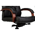 Кресло Бюрократ T-9928WALNUT черный, кожа