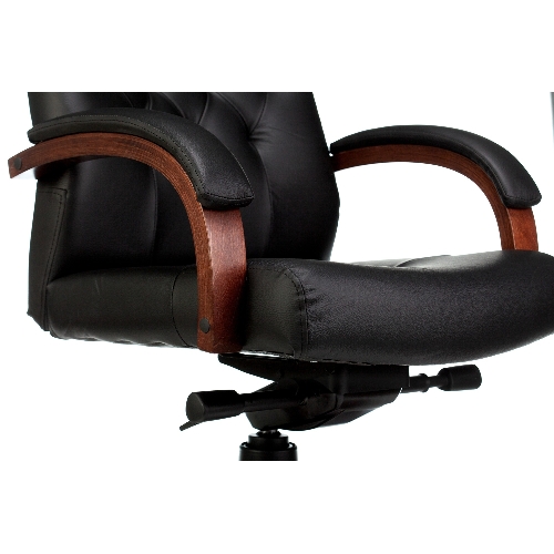 Кресло Бюрократ T-9928WALNUT черный, кожа