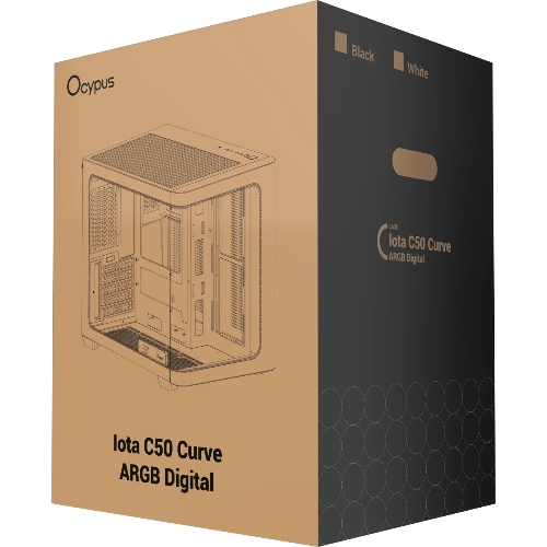 Компьютерный корпус Ocypus Iota C50 WH Curve ARGB Digital (Iota-C50-WHD300CD-GL)