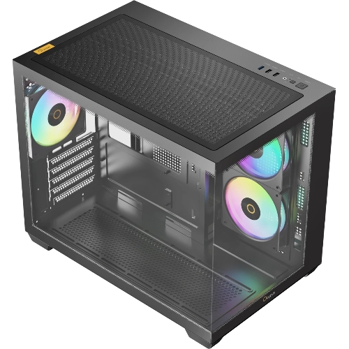 Корпус Ocypus Gamma C54 BK ARGB, Mini-Tower, чёрный, 3 x 120 мм