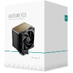 Кулер для процессора DEEPCOOL AK500 G2 LGA1851/1700/1200/115X/AM5/AM4 (9шт/кор, TDP 240W, PWM, Fan 120мм, 5 тепл. трубок, Copper Base, Wood-grain top cover, черный) RET (R-AK500G2-BKNNMN-GJD)