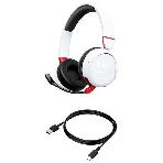 Гарнитура HyperX Cloud Mini белый, беспроводная + проводная, Bluetooth, до 25 ч, совместимость с PS5, Xbox