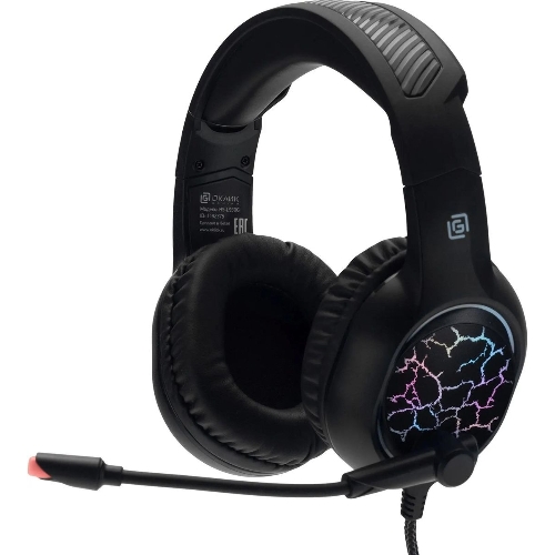 Гарнитура Oklick HS-L930G чёрный/синий, проводная, USB, подсветка
