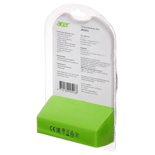 Мышь проводная Acer OMW010 черный, 1200 dpi, USB, кнопки - 3