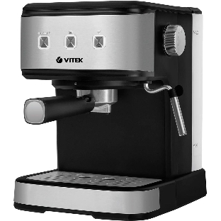 Кофеварка рожковая Vitek Midnight VT-8471 черный/серебристый 1,5 л 850Вт 15 бар