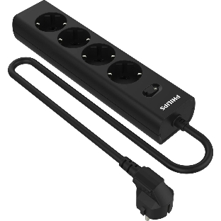 Сетевой фильтр Philips CHP2145BC/51, 5 м, 4 розетки, черный