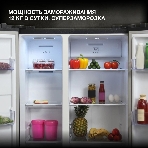 Холодильник Hyundai CS5003F черное стекло двухкамерный 331/165л морозилка сбоку, No Frost, Side by Side