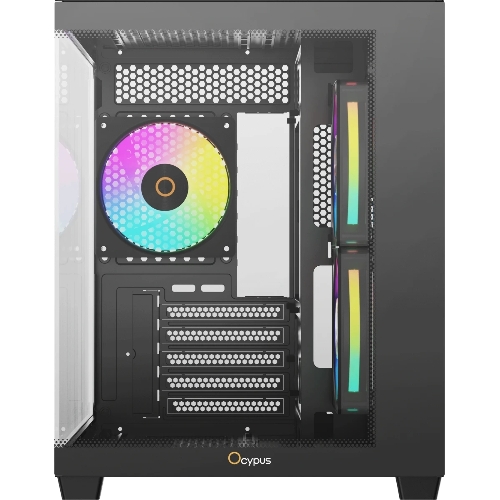 Корпус Ocypus Gamma C54 BK ARGB, Mini-Tower, чёрный, 3 x 120 мм