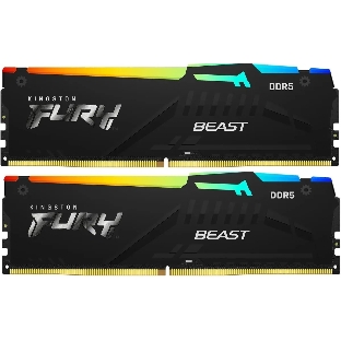 Оперативная память Kingston Fury Beast, DDR5, 16Gb (2x8GB), 5600MHz, CL40, DIMM, с радиаторами, RGB, черный