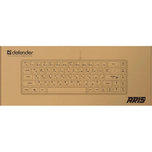 Игровая клавиатура проводная Defender Aris GK-349 RU,бел/черный,68кн+FN,радуж,1.5м