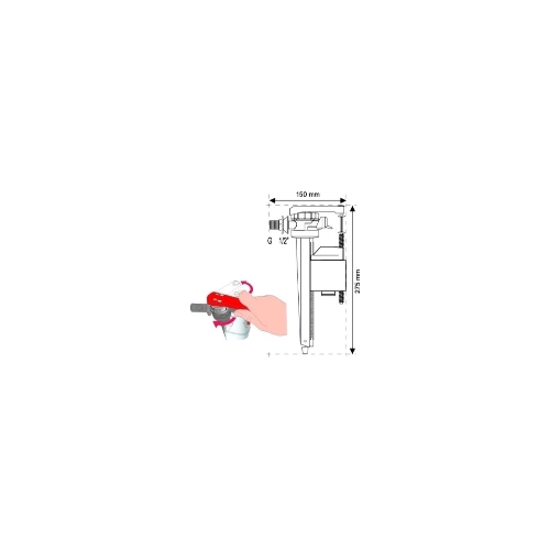 Заливной клапан JOLLYFILL FL150L1 боковой, винт, латунь 1/2"