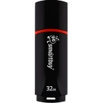 Флешка USB Smartbuy Crown black (SB32GbCRW-K), 32Gb, USB 2.0, R/W 15/5, черный/красный