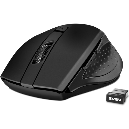 Мышь беспроводная SVEN RX-425W черный, 1600 dpi, радиоканал, USB, кнопки - 6