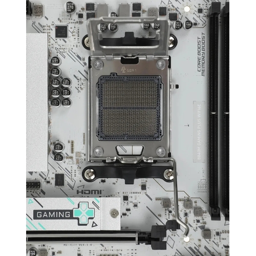 Материнская плата MSI B840M GAMING PLUS WIFI6E, AM5, AMD B840, 4xDDR5, 4xSATA, 2xM.2, 1xPCIe 4.0 x16, 1xPCIe 3.0 x4, 1xHDMI (v2.1), 1xUSB-C 10Gbps, 1xUSB-A 10Gbps, 2xUSB-A 5Gbps, 4xUSB-A 2.0, 1x2.5Gb LAN, Wi-Fi 6E, Bluetooth 5.3, 2x3.5 мм, 7.1, mATX