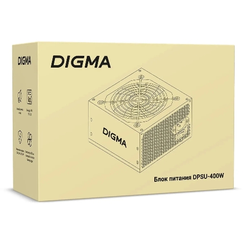 Блок питания Digma DPSU-400W, 400Вт, 120мм, черный