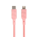 Кабель QUMO, MFI С94, Type-C на MFI Apple 8 pin, силиконовый, 1м, 2,22A, 9V, 20W, PD (розовый)