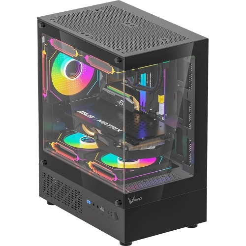 Компьютерный корпус MiniTower AeroCool/Formula Crystal Z1CM PLUS AR black (mATX, без БП, USB Type-A+USB Type-C) (Crystal Z1CM Plus Black AR)