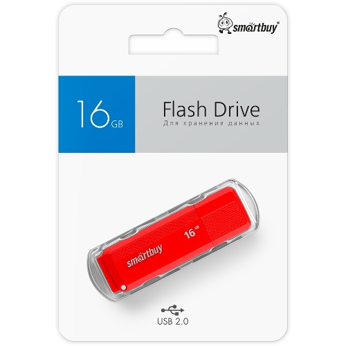Флешка USB Smartbuy Dock Red (SB16GbDK-R), 16Gb, USB 2.0, R/W 15/5, красный