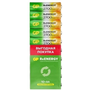 Аккумулятор GP 270AAHCRGY-CRB10 AA NiMH 2700mAh (10шт) спайка