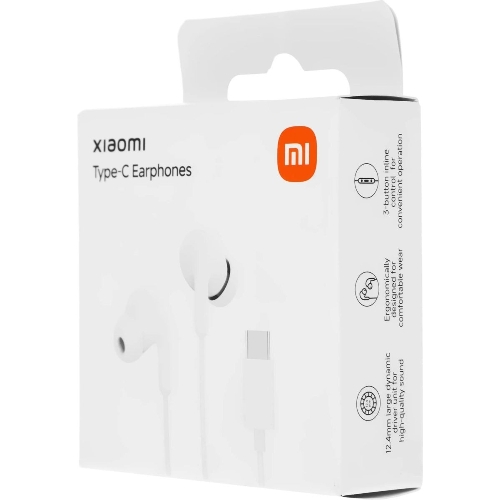 Проводные наушники Xiaomi Type-C Earphones белый, внутриканальные, USB Type-C