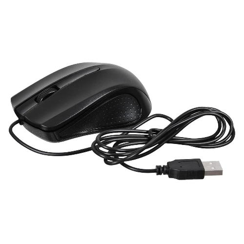 Мышь проводная Acer OMW010 черный, 1200 dpi, USB, кнопки - 3