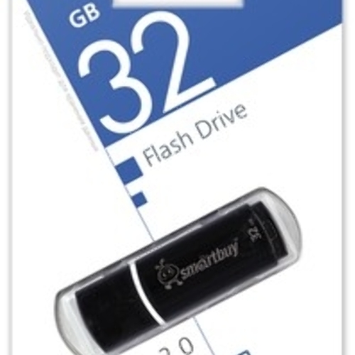 Флешка USB Smartbuy Crown black (SB32GbCRW-K), 32Gb, USB 2.0, R/W 15/5, черный/красный