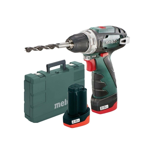 Дрель-шуруповерт Metabo PowerMaxx BS 600080500, 12 В, 2 Ач, 34 Нм, щеточный